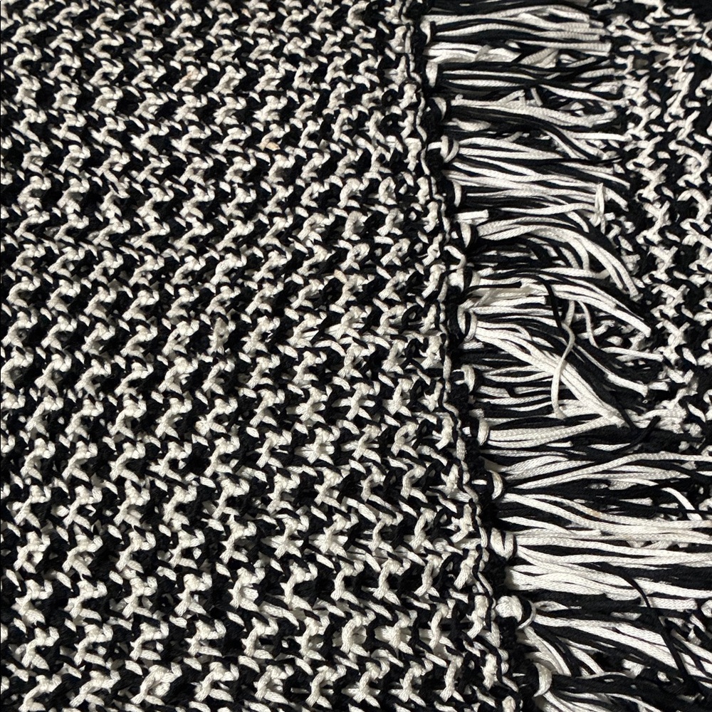 Chico's Black and White Knit Poncho - Picture 4 of 4